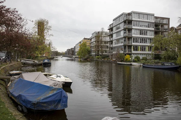 April 2022 Amsterdam Die Niederlande Schöne Flusslandschaft Architektur Der Stadt — Stockfoto