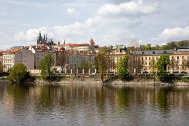 Prague Czech Republic April 26, 2022. Architecture of the city. Panorama of the city on the Weltawa River.