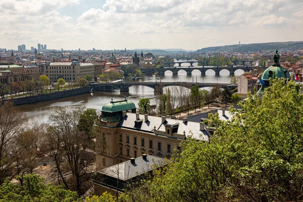 Prague Czech Republic April 2022 Architecture City Panorama City Weltawa — стоковое фото