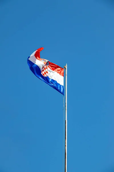 Пула Хорватія Квітня 2022 Хорватський Прапор — стокове фото