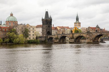 Prague Czech Republic April 25, 2022. Architecture of the city. Charles Bridge .