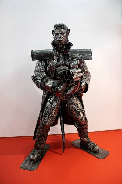 Prague Czech Republic April 2022 Gallery Steel Figures Exhibits — Stock fotografie