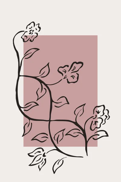 Друкована Модна Ботанічна Картка Використовувати Обкладинки Шпалер Шпалер — стокове фото