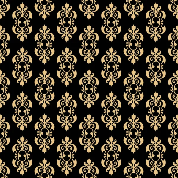 Oriental Seamless Pattern Art Deco Style Gold Elements Black Background — Stock Photo, Image