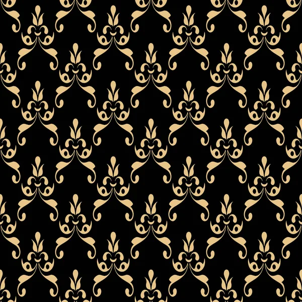 Orientalisches Nahtloses Muster Art Déco Stil Goldene Elemente Auf Schwarzem — Stockfoto