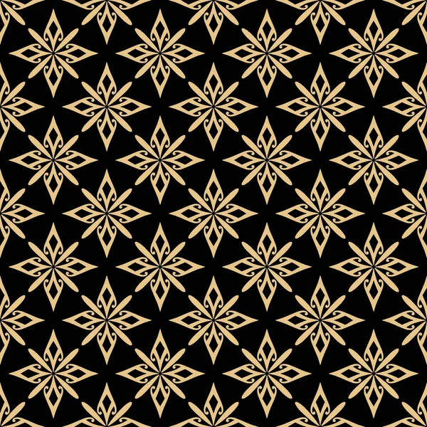 Oriental Seamless Pattern Art Deco Style Zlaté Prvky Černém Pozadí — Stock fotografie