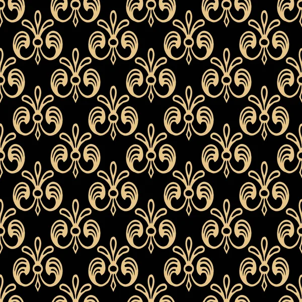Oriental Seamless Pattern Art Deco Style Zlaté Prvky Černém Pozadí — Stock fotografie