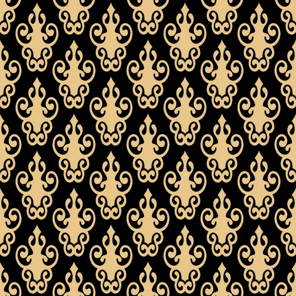 Oriental Seamless Pattern Art Deco Style Gold Elements Black Background — Stock Photo, Image