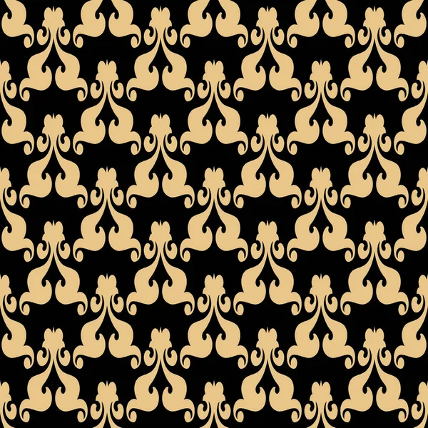 Oriental Seamless Pattern Art Deco Style Gold Elements Black Background — Stock Photo, Image