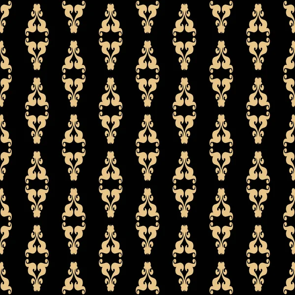 Oriental Seamless Pattern Art Deco Style Gold Elements Black Background — Stock Photo, Image