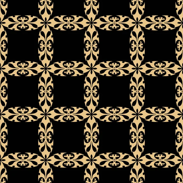 Oriental Χωρίς Ραφή Μοτίβο Art Deco Στυλ Χρυσά Στοιχεία Μαύρο — Φωτογραφία Αρχείου