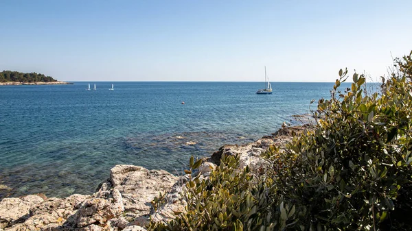 Hermoso Paisaje Mar Adriático Soleado Día Abril Península Istria Pula — Foto de Stock