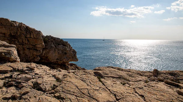 Hermoso Paisaje Mar Adriático Soleado Día Abril Península Istria Pula — Foto de Stock