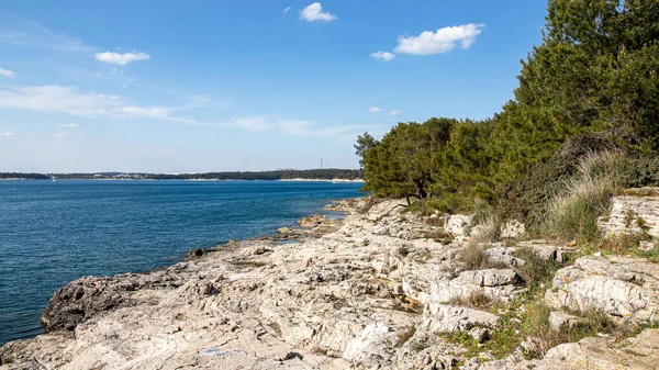 Beau Paysage Sur Mer Adriatique Journée Ensoleillée Avril Péninsule Istrie — Photo