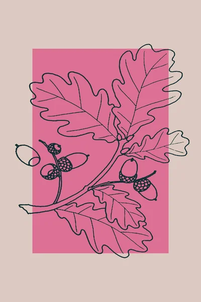 Printable Trendy Botanische Kaart Gebruik Voor Omslag Behang Muurkunst — Stockfoto