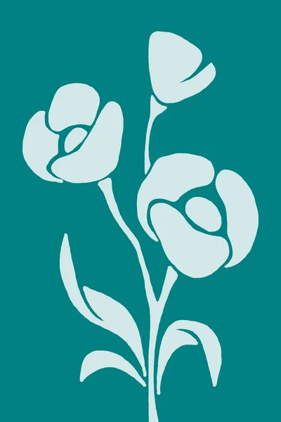 Printable Trendy Botanische Kaart Gebruik Als Dekmantel Behang Muurkunst Groene — Stockfoto