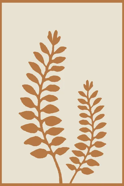 Printable Trendy Botanische Kaart Gebruik Als Dekmantel Behang Muurkunst Oranje — Stockfoto