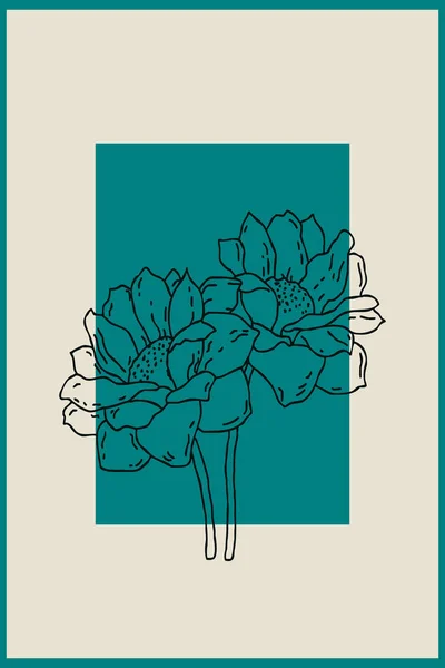Printable Trendy Botanical Card Use Cover Wallpaper Wall Art Green — Stock Photo, Image