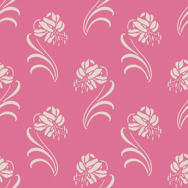 Seamless Background Fashionable Pacific Pink Color Botanical Formula — Stock Photo, Image