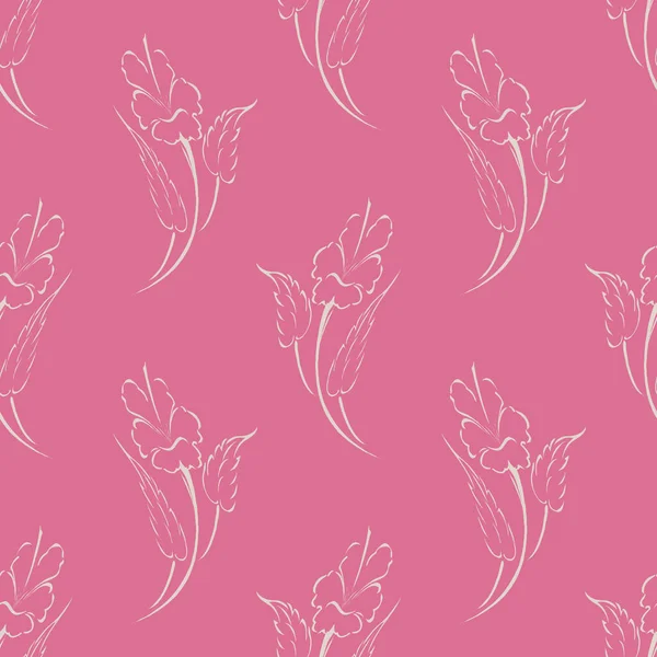 Seamless Background Μοντέρνο Pacific Pink Χρώμα Βοτανικός Τύπος — Φωτογραφία Αρχείου