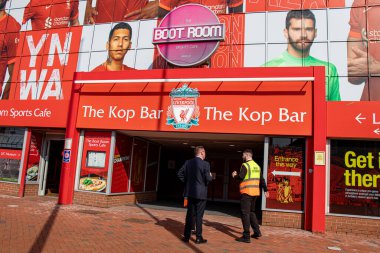 Liverpool, İngiltere - 23 Mart 2022. Liverpool Anfield Stadyumu, İngiltere