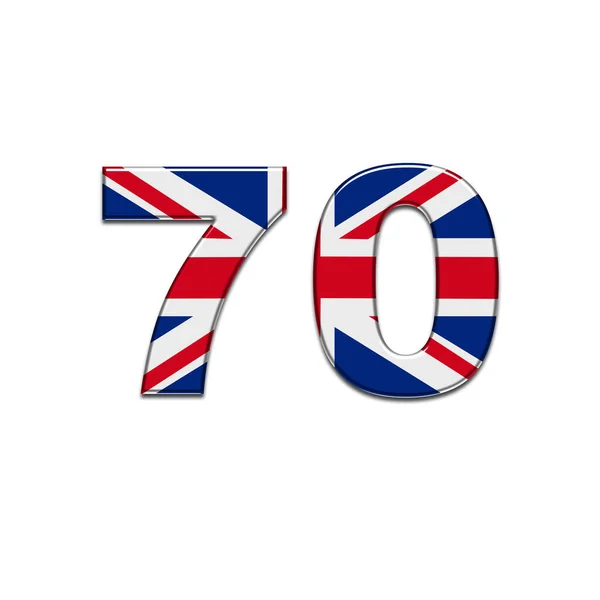 Number English Flag Pattern Celebration Queen Platinum Jubilee 2022 — Stock Photo, Image