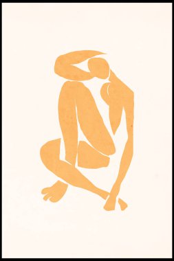 Basılabilir minimalist illüstrasyon. Soyut şekiller. Modern sanat. Estetik iç tasarım.