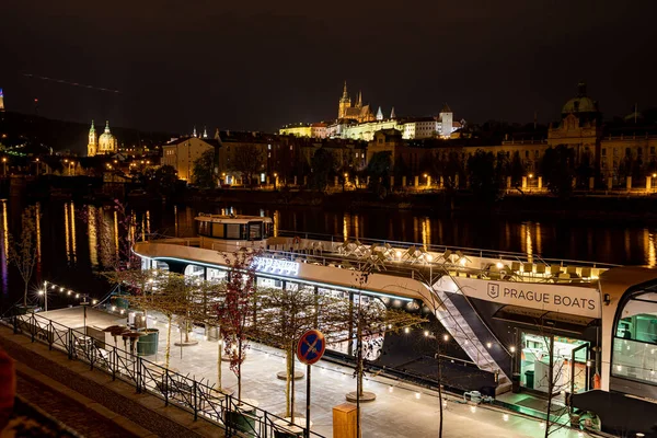 Praga República Checa Abril 2022 Arquitectura Ciudad Por Noche — Foto de Stock