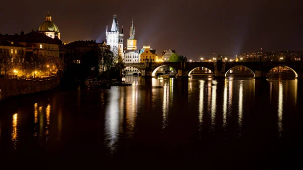 Praag Tsjechië April 2022 Architectuur Van Stad Nachts — Stockfoto