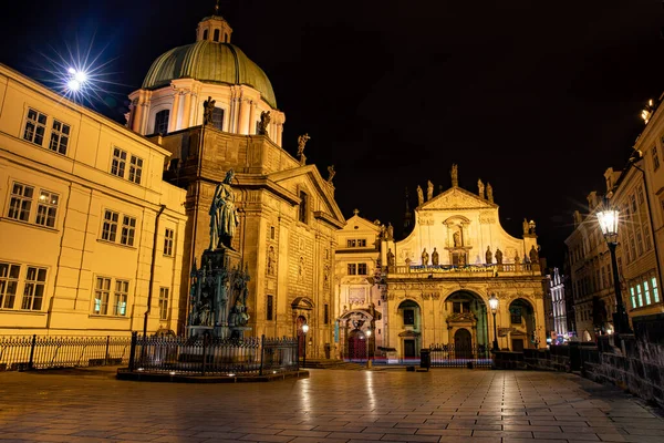 Praga Repubblica Ceca Aprile 2022 Architettura Della Città Notte — Foto Stock