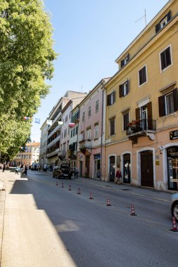 Pula Hırvatistan Yarımadası Istria 29 Nisan 2022. Şehrin mimarisi..