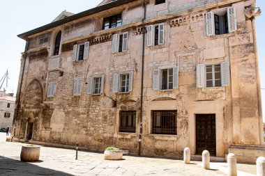 Pula Hırvatistan Yarımadası Istria 29 Nisan 2022. Şehrin mimarisi..
