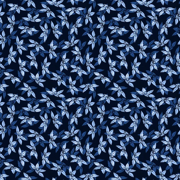 Seamless Botanical Pattern Trendy Blue Color Classic Blue Color Year — Foto Stock