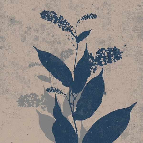Printable Trendy Botanische Kaart Gebruik Als Dekmantel Behang Muurkunst Blauwe — Stockfoto