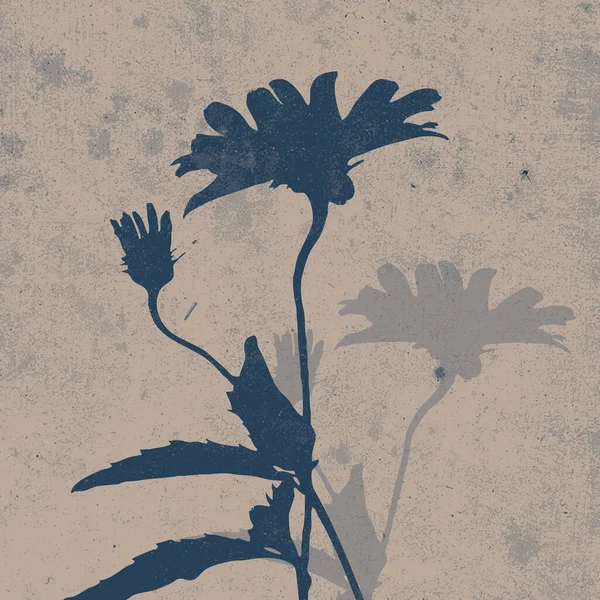 Printable Trendy Botanical Card Use Cover Wallpaper Wall Art Blue — Stock Fotó