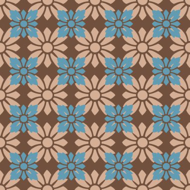 Oriental pattern on a brown background.