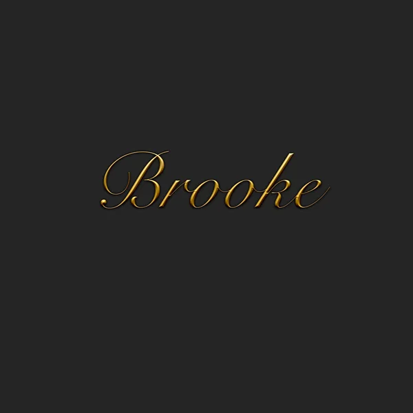 Brooke Female Name Gold Icon Dark Background Decorative Font Template — Photo