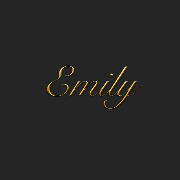 Emily Female Name Gold Icon Dark Background Decorative Font Template — Photo