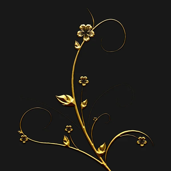 3D botanical illustration on a dark background. Pattern for the cover, for printing. Interior design in a minimalist style. 3D rendering