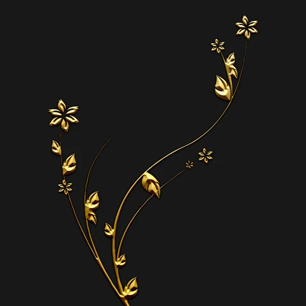 Botanical Illustration Dark Background Pattern Cover Printing Interior Design Minimalist — 스톡 사진