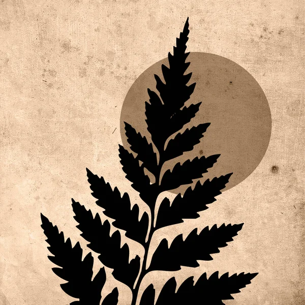 Printable Trendy Botanical Card Use Cover Wallpaper Wall Art Brown — Stockfoto