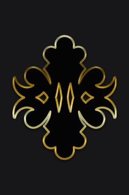 Luxurious 3D background with golden pattern for use on birthday cards, wedding invitations, business cards. Interior design. 3D rendering