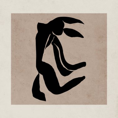 Abstract art. Minimalistic illustration for print, boho decor. Beige colour .
