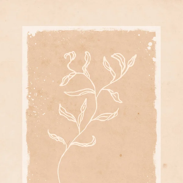 Printable Trendy Botanische Kaart Gebruik Als Dekmantel Behang Muurkunst Bruine — Stockfoto