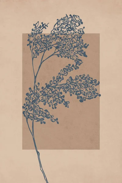 Bedruckbare Trendige Botanische Karte Verwendung Für Cover Tapete Wandkunst — Stockfoto