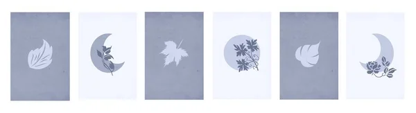 식물학적 삽화의 추상적 형태로 그림을 그리는 식물들의 예술입니다 캔버스 포스터 — 스톡 벡터