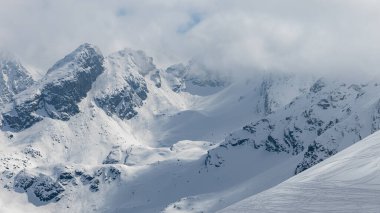 Tatras 'ta kış manzarası. Polonya