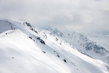 Tatras 'ta kış manzarası. Polonya