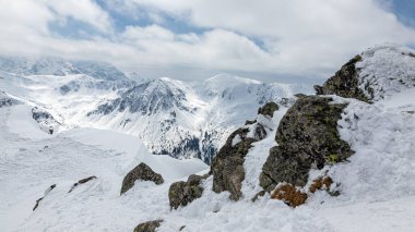 Tatras 'ta kış manzarası. Polonya