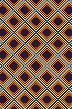 Colorful pattern in the 60s, 70s surface design, fabrics, paper, stationery, cards, banners, textiles